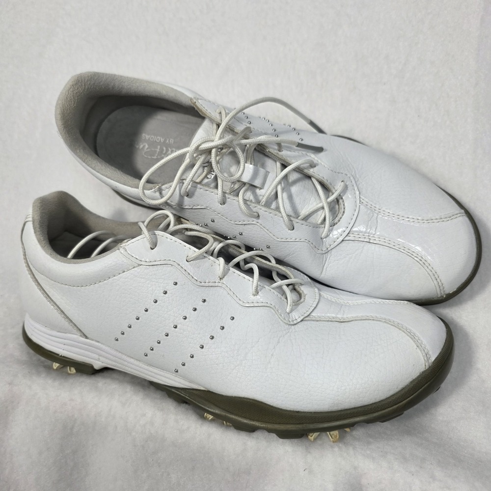 Adidas Adipure DC White Golf Shoes With Spikes Women's SIZE 9 Waterproof